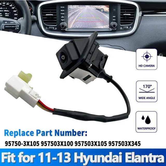 Alt view image 4 of 5 - Rear View Backup Camera Compatible with 2011 2012 2013 Hyundai Elantra Reversing Parking Assist Back Up Camera Replaces # 957503X105 95750-3X345 957503X100 957503X101