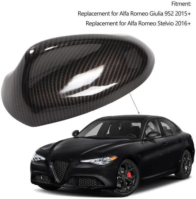 Alt view image 3 of 5 - Fydun Car Antenna Shark Fin Shape Cover Carbon Fiber 175mm Long Roof Aerial Cover Replacement for Giulia 952 2015+
