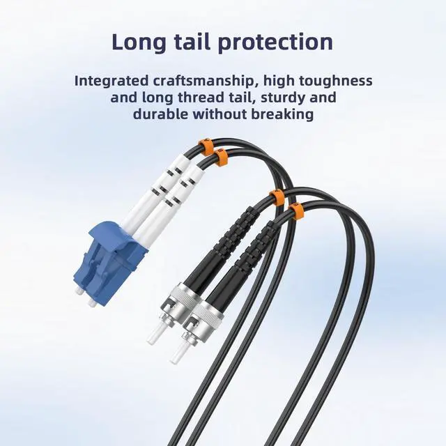 Alt view image 4 of 5 - Jeirdus 50M LC to ST Outdoor Armored Duplex 9/125 SM Fiber Optic Cable Jumper Optical Patch Cord Singlemode 50Meters 160ft LC-ST