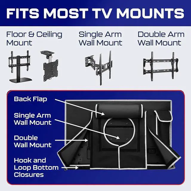 Alt view image 4 of 5 - Outdoor TV Cover 43 Inch Weatherproof and Waterproof TV Covers ^^ Outdoor TV Enclosure ^^ Smart Shield TV Screen Protector for Outside TV ^^ Cover for Moving ^^ TV Display Protectors