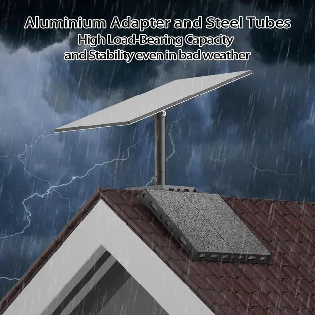 Alt view image 2 of 5 - Gen 3 Roof Ridge Mount for Starlink, No-Drill Ridgeline Mounting Kit with 360 Rotatable Aluminum Pipe Adapter, Compatible with Starlink Standard 4/4X/V3 Dish