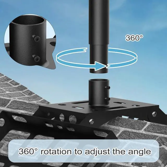 Alt view image 3 of 5 - Gen 3 Roof Ridge Mount for Starlink, No-Drill Ridgeline Mounting Kit with 360 Rotatable Aluminum Pipe Adapter, Compatible with Starlink Standard 4/4X/V3 Dish
