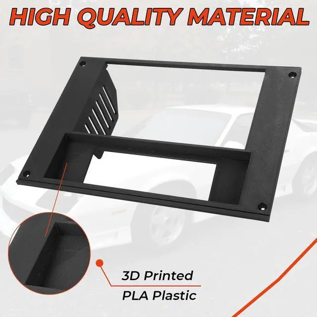 Alt view image 5 of 5 - AUTOVIC Radio Bezel Reversed HVAC Controls with Radio Bracket for 3rd Gen Camaro 1982-1992, 3D Printed Double Din Radio Dash Kit Black