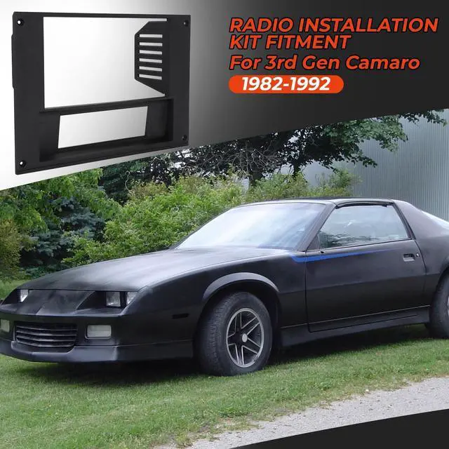 Alt view image 2 of 5 - AUTOVIC Radio Bezel Reversed HVAC Controls with Radio Bracket for 3rd Gen Camaro 1982-1992, 3D Printed Double Din Radio Dash Kit Black