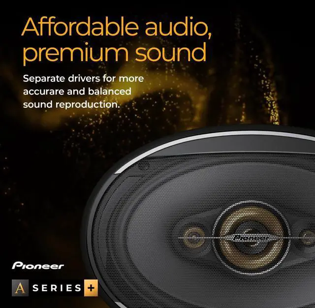 Alt view image 3 of 5 - Pioneer A-Series Plus TS-A1081F 4 2-Way Speakers (Pair) 230W Max, Balanced Sound + Smooth Treble, Enhanced Bass, Great Stock Replacement