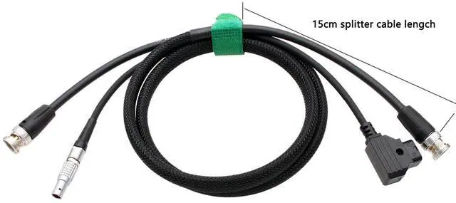 Alt view image 2 of 5 - HangTon Power 4K 12G SDI Cable for SmallHD Cine 5 7, 503 703 Ultrabright, 703 Bolt Monitor, D-tap to 2-pin, BNC, 1m