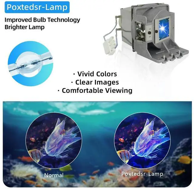 Alt view image 3 of 5 - Poxtedsr 5J.JEL05.001 Replacement Projector Lamp Compatible with BENQ TH670, TH670s Projectors, with Housing