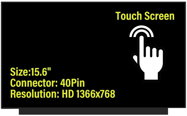 Alt view image 3 of 5 - TFTcenter LCD Touch Screen Replacement for HP Notebook 15-DY 15-DY0013DX 15-DY1023DX 15-DY1043DX 15-DY1044NR 15-DY1074NR 15.6" HD 1366x768 40Pin Laptop Display Panel