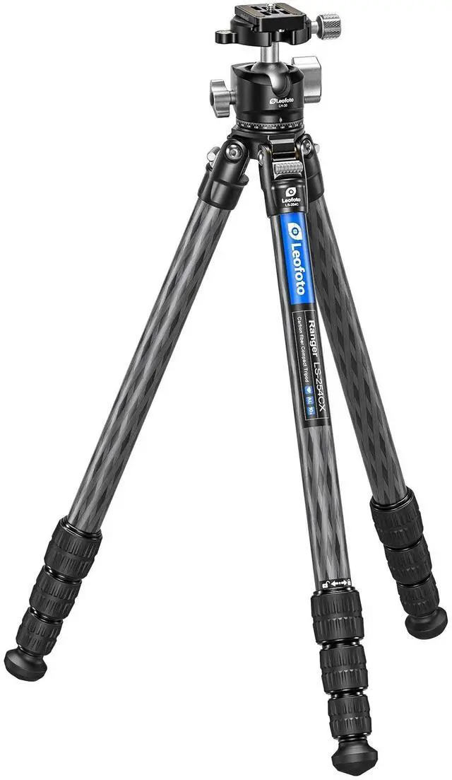 Main image of Leofoto Professional Camera Tripod, 46" Compact Carbon Fiber Tripod for DSLR Video Camcorder, 4 Leg Sections, 360 Ball Head, Max Load 8KG/18Lb (LS-254CX+LH-30)