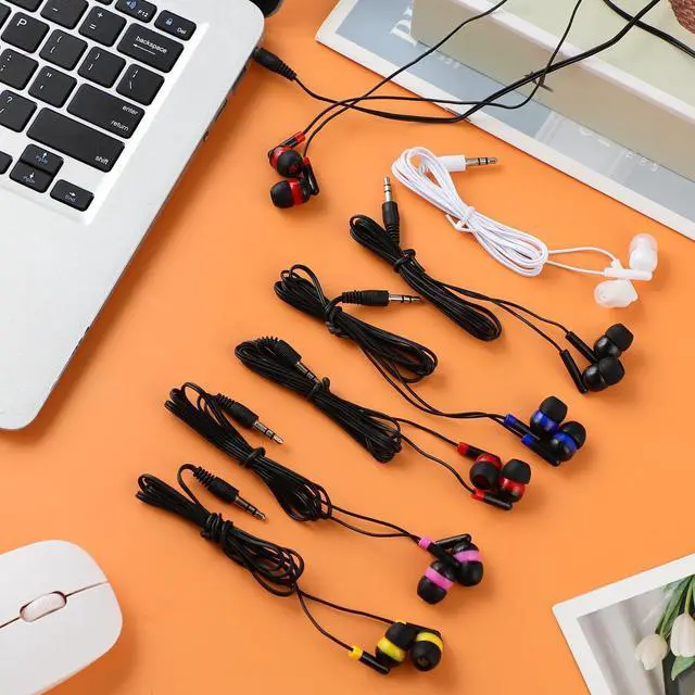 Alt view image 4 of 5 - Konohan 60 Pack Wired Earbuds Bulk 6 Colors Classroom Headphones with 3.5mm Jack Individually Bagged in-Ear Earphones for Classroom, School(Red, Hot Pink, Royal Blue, Yellow, White, Black,Cute)