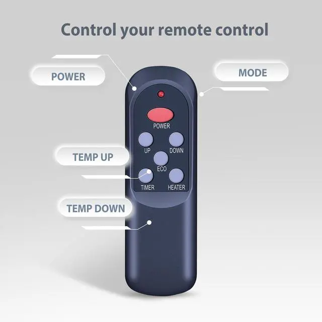Alt view image 4 of 5 - Snrigw Replacement Remote Control for LIFESMART Global Lifelux Series Ultimate 8 Element Electric Space Heaters by LifePro Corp LS-8WIQH-LB-IN