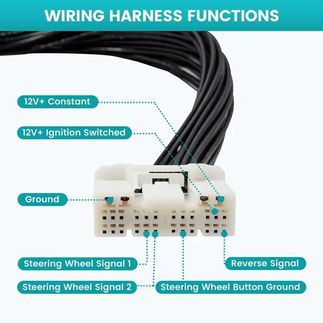 Alt view image 4 of 5 - NuIth 28-Pin Aftermarket Stereo Installation Wire Harness for 2018-UP Toyota Camry/Sienna/RAV4/Corolla/4Runner, Add or Retain Reverse Camera/Microphone/AUX/USB/Vehicle Speed Sensor Function