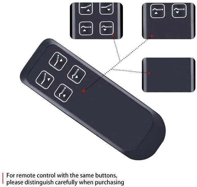 Alt view image 5 of 5 - New Replacement Remote Control Compatible for Recliner Hand Remote Control, 4 Button 5 pin Plug Connection