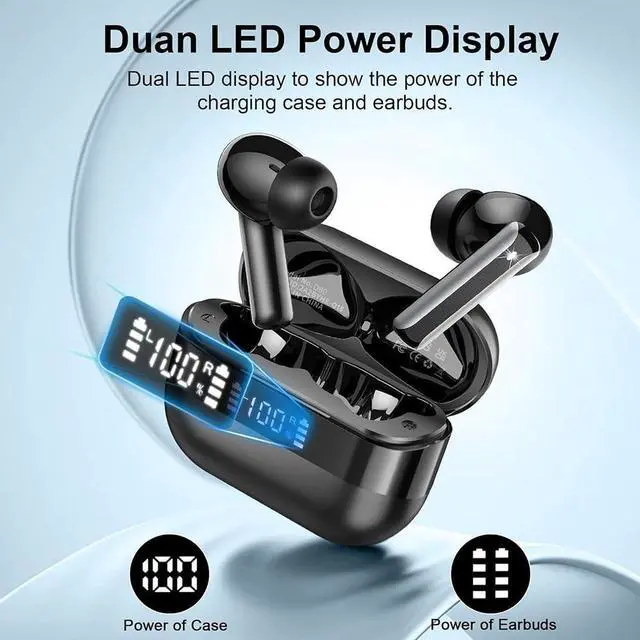 Alt view image 5 of 5 - ZKBSIAXD Wireless Earbuds Bluetooth 5.3, ENC Noise Cancelling in-Ear Headphones with LED Power Display Charging Case, 48H Playtime, 8H Single Charge, HiFi Stereo Sound, Touch Control for iOS An