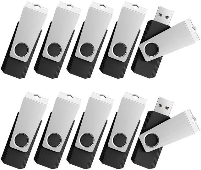 Main image of TOPESEL 16GB USB 2.0 Flash Drive 10 Pack, Thumb Drive with Data Storage Backup, Swivel Design with Indicator and Keyring