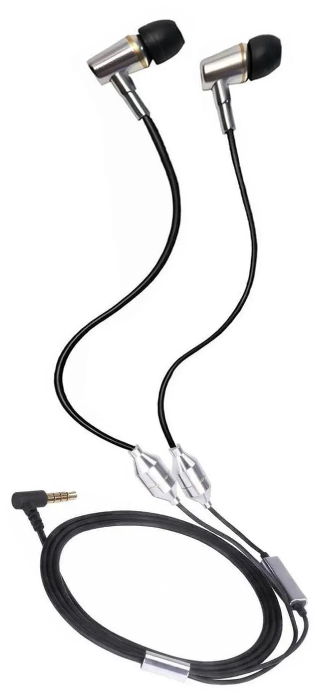 Main image of YESBO Transparent air Tube Headphones with Microphone and 3.5mm Audio Jack (White) for Safe and Healthy Hearing (Black Silver)