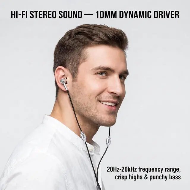 Alt view image 3 of 5 - YESBO Transparent air Tube Headphones with Microphone and 3.5mm Audio Jack (White) for Safe and Healthy Hearing (Black Silver)