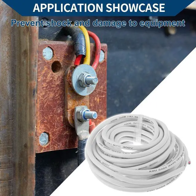 Alt view image 3 of 5 - Hihaha Electrical Ground Wire Automotive Power Wire 30FT White TC 1 Pcs 14AWG 2 Conductor Fully Insulated& Soft Touch Jacket Universal