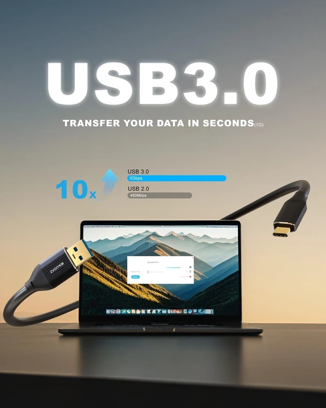 Alt view image 2 of 5 - ZVOIYKM USB A to USB C 3.0 Data Extension Cable 80ft, 5Gbps High-Speed