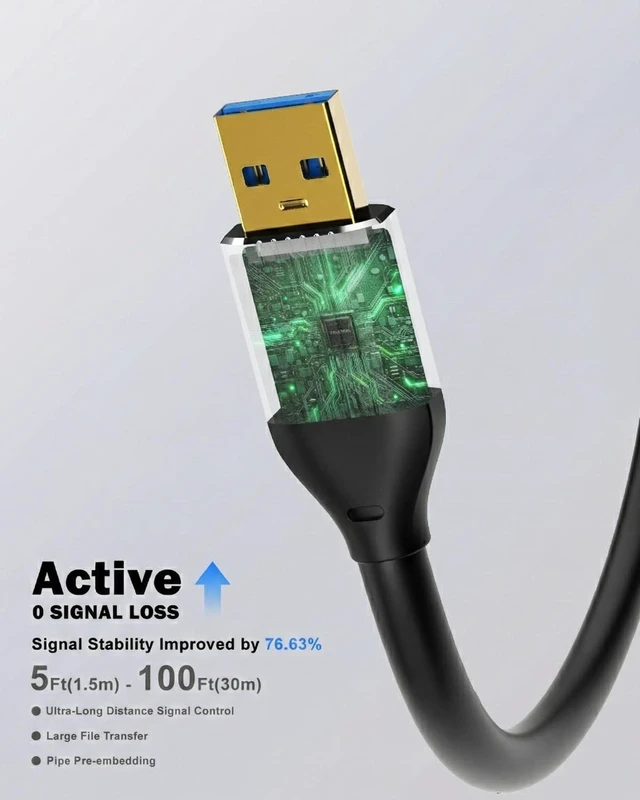 Alt view image 5 of 5 - ZVOIYKM USB A to USB C 3.0 Data Extension Cable 80ft, 5Gbps High-Speed
