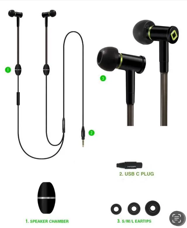 Alt view image 2 of 4 - Aircom A6 Anti-Radiation Air Tube Headphone - Airflow Audio Technology for Premium Sound and EMF Protection Wooden Earbuds with Built-in Microphone