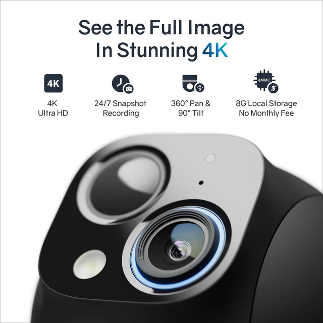 Alt view image 2 of 5 - Safemo 4K Solar Security Cameras Wireless Outdoor, AOV Dual View 360 Pan & Tilt Cameras for Home Security, 24/7 Surveillance, No Blind Spots, 2.4 GHz Wi-Fi, No Monthly Fee