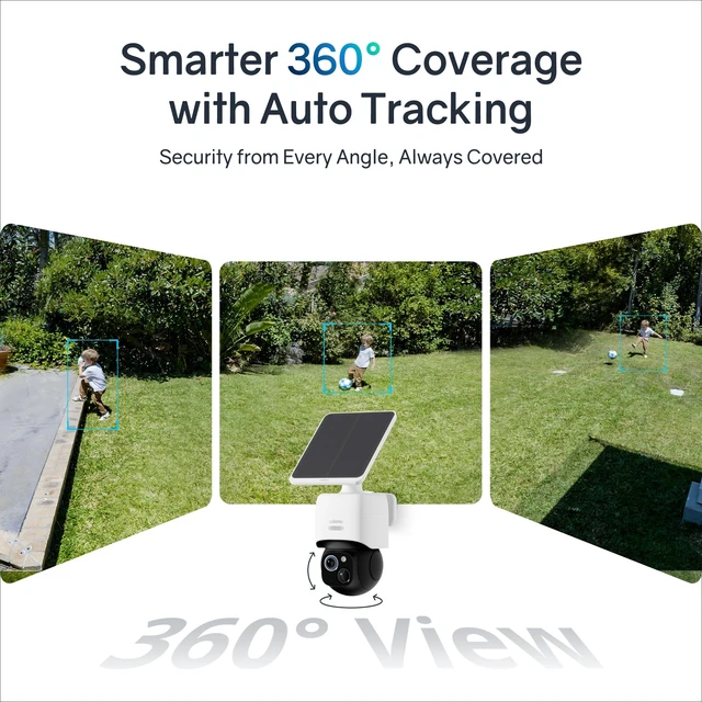 Alt view image 4 of 5 - Safemo 4K Solar Security Cameras Wireless Outdoor, AOV Dual View 360 Pan & Tilt Cameras for Home Security, 24/7 Surveillance, No Blind Spots, 2.4 GHz Wi-Fi, No Monthly Fee