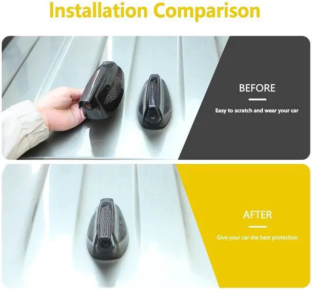 Alt view image 2 of 5 - Bekantogy Car Shark Fin Antenna Cover Compatible with Land Rover Defender 90 110 130 2020-2024 Roof Antenna Cover ABS Shark Fin Aerial Antenna Decorative Cover (Carbon Fiber Texture)