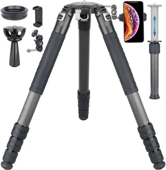 Main image of 82" Carbon Fiber Bowl Tripod Heavy Duty Camera Tripod with 75mm Bowl and Adapter, 10 Layers Carbon Fiber 1.57" /40mm Leg Tube, Ultra Stable Professional Camera Tripod, Max Load 88Lbs/40kg (AS95C)