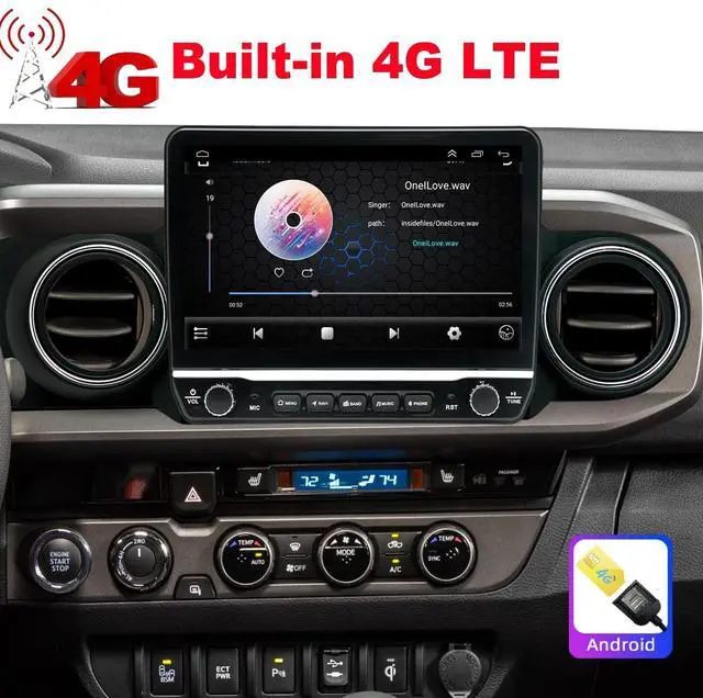 Alt view image 3 of 5 - for Toyota Tacoma Radio Upgrade,Fit 2016-2023 Models,10.1" QLED Touch Screen,4G LTE,Android 8 core CPU sterep,Carplay Android Ready,Keep OEM SWC
