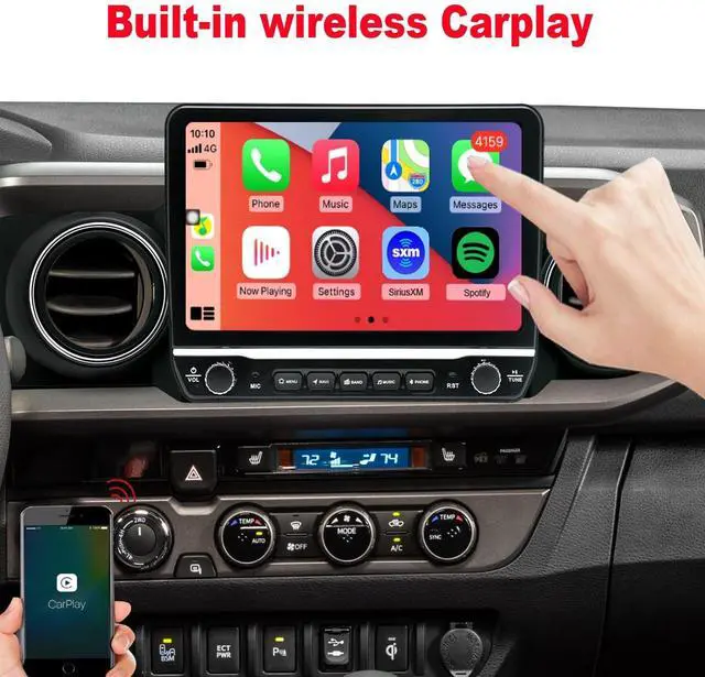 Alt view image 4 of 5 - for Toyota Tacoma Radio Upgrade,Fit 2016-2023 Models,10.1" QLED Touch Screen,4G LTE,Android 8 core CPU sterep,Carplay Android Ready,Keep OEM SWC