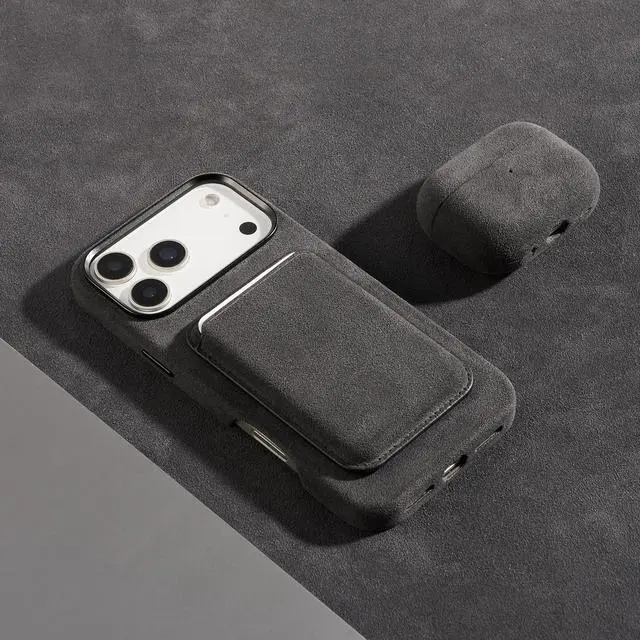 Alt view image 2 of 5 - ALTRAALMA Alcantara Suede Case for AirPods Pro 3, Handmade Full-Wrap Case,Synthetic Suede Cover, Handmade Full Wrap, Full Protection and Shock Resistance (Black)