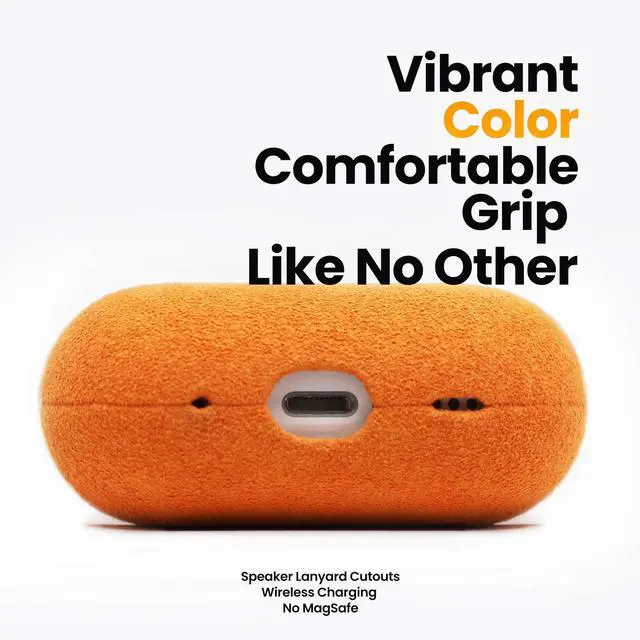 Alt view image 5 of 5 - ALTRAALMA Alcantara Suede Case for AirPods Pro 3, Handmade Full-Wrap Case,Synthetic Suede Cover, Handmade Full Wrap, Full Protection and Shock Resistance (Black)