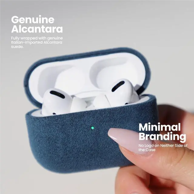 Alt view image 4 of 5 - ALTRAALMA Alcantara Suede Case for AirPods Pro 3, Handmade Full-Wrap Case,Synthetic Suede Cover, Handmade Full Wrap, Full Protection and Shock Resistance (Black)