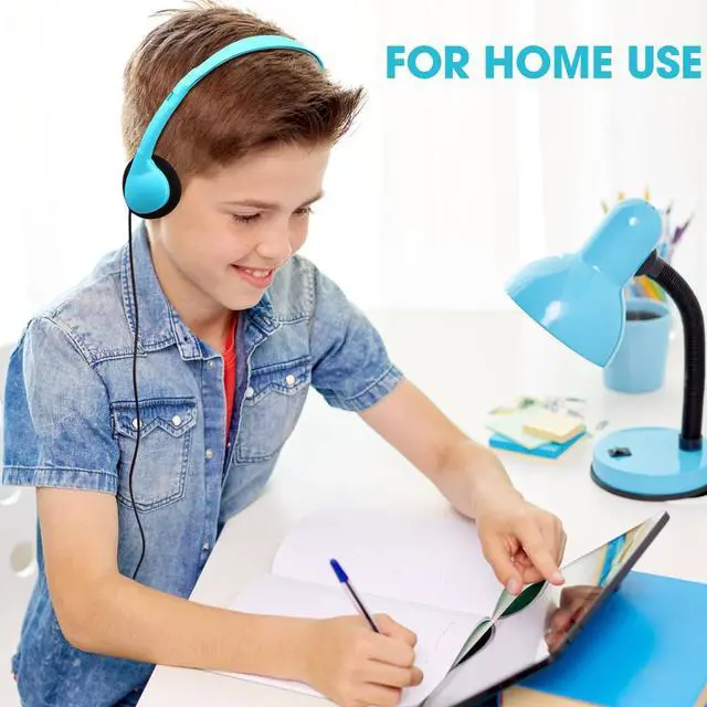 Alt view image 3 of 5 - Konohan 30 Pack Headphones Bulk Headphone for School Classroom Student Wired Headphones Adjustable with 3.5 mm Jack for Adults (Sky Blue)