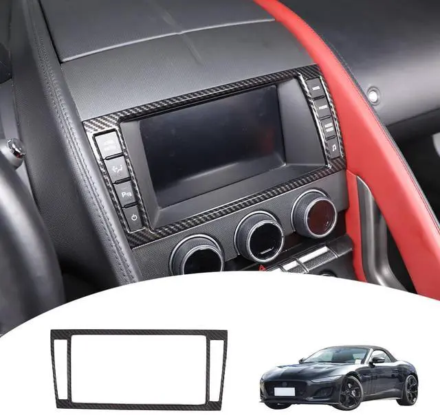 Main image of Car Dashboard GPS Navigation Panel Frame For Jaguar F-Type 2013-2024 Central Navigation Screen Panel TrimMultimedia Control Screen Frame Decoration Cover (Multimedia Decorative Frames, Carbon Fiber)