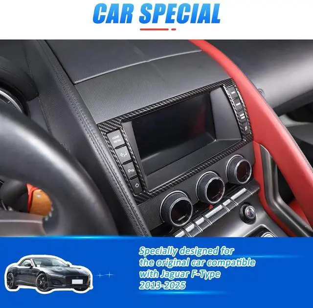 Alt view image 3 of 5 - Car Dashboard GPS Navigation Panel Frame For Jaguar F-Type 2013-2024 Central Navigation Screen Panel TrimMultimedia Control Screen Frame Decoration Cover (Multimedia Decorative Frames, Carbon Fiber)