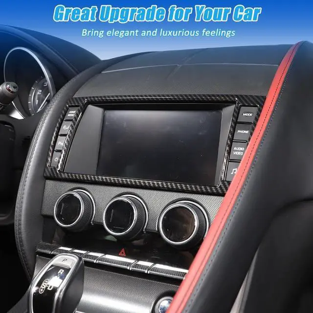 Alt view image 4 of 5 - Car Dashboard GPS Navigation Panel Frame For Jaguar F-Type 2013-2024 Central Navigation Screen Panel TrimMultimedia Control Screen Frame Decoration Cover (Multimedia Decorative Frames, Carbon Fiber)