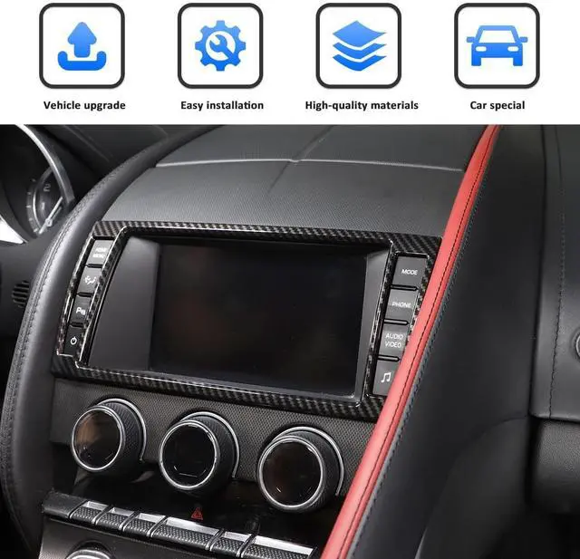 Alt view image 5 of 5 - Car Dashboard GPS Navigation Panel Frame For Jaguar F-Type 2013-2024 Central Navigation Screen Panel TrimMultimedia Control Screen Frame Decoration Cover (Multimedia Decorative Frames, Carbon Fiber)