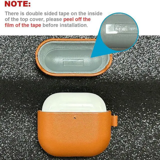 Alt view image 3 of 5 - LOPIE Handmade Case for AirPods 4 / AirPods 4 with Active Noise Cancellation Leather Case Clip & Cleaner Kit, Fully-Wrapped with Top Grain Leather, Protective Hard Cover for Gen 4 Air Pods - Brown