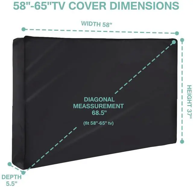 Alt view image 2 of 5 - Outdoor TV Cover 65 inch Waterproof, Weatherproof Heavy Duty TV Cover for Outside 60 to 65 inch Flat Screen Television, Fabric Screen Protector with Bottom