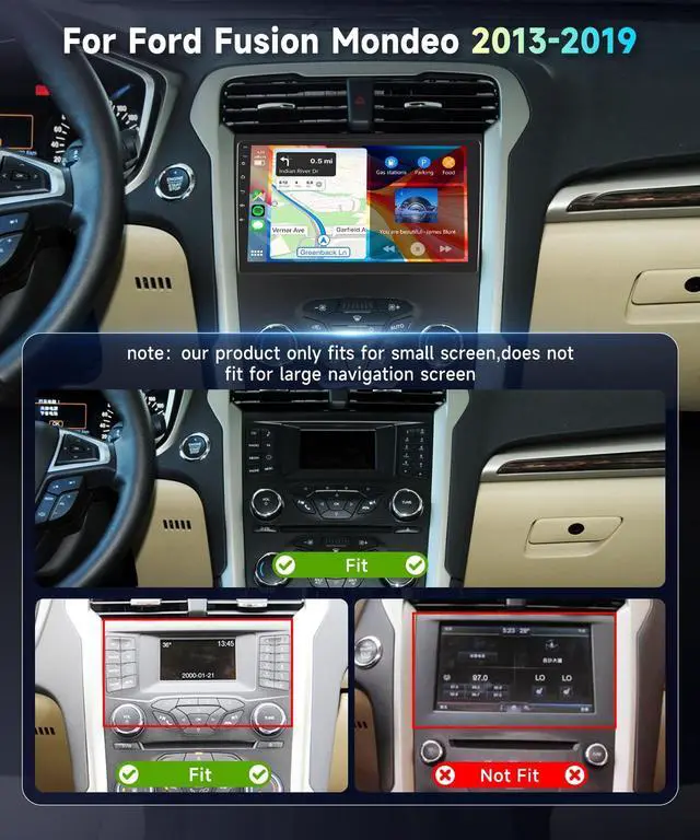 Alt view image 2 of 5 - 5Ghz WiFi 2G+64G for Ford Fusion Mondeo 2013-2019 Radio,Android 15 Build-in DSP EQ Car Stereo with 5.0Bluetooth,Wireless Carplay Android Auto,9inch IPS Touch Screen,IP69k Backup Camera,GPS,FM/R
