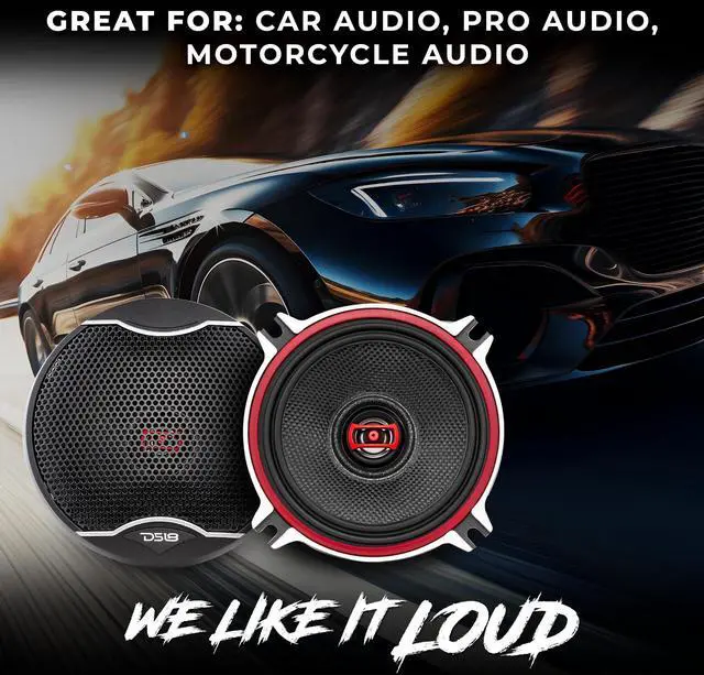 Alt view image 4 of 5 - DS18 EXL-SQ4-4-Inch 3-OHMS High Sound Quality Speaker - Sleek Compact Design with Chrome Finish - Superior Bass Response - 260 WATTS Max - Set of 2, Black