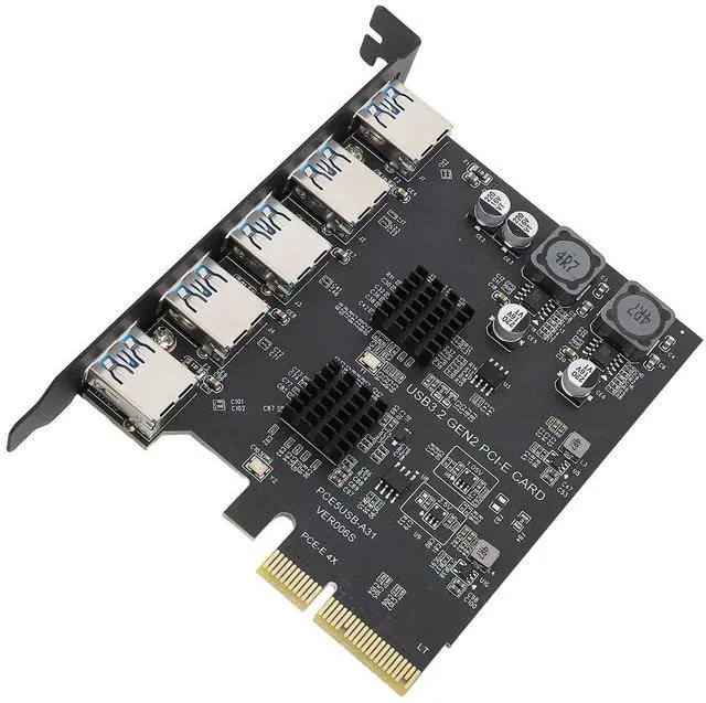 Alt view image 3 of 5 - SUNGOOYUE Premium ASMedia ASM3142 USB 3.2 Gen 2 5 Ports PCIe Expansion Card for High Resolution Media, Compatible with 7 10 11 for,