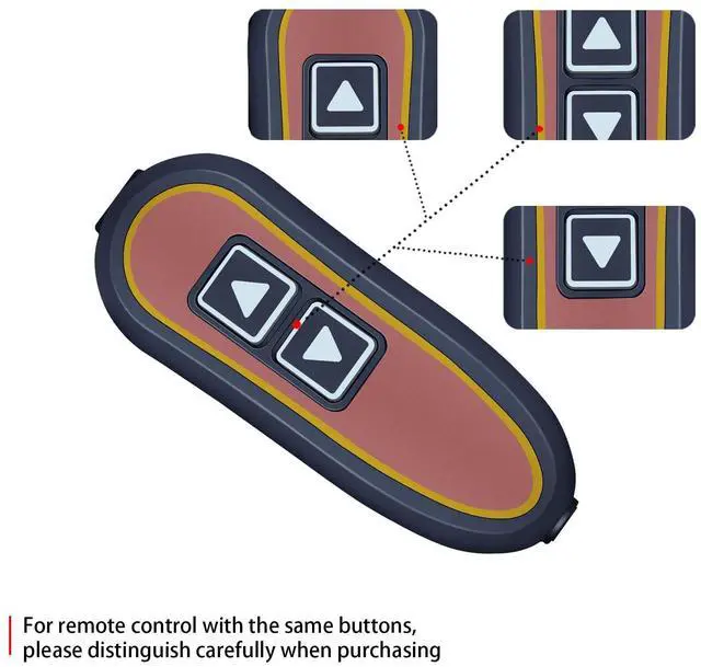 Alt view image 4 of 5 - RYQIF Remte Control Compatible for Golden Burl Hand Control Zk1200-hc/Lepro 2 Button 5 Pin Power Recline Lift Chai