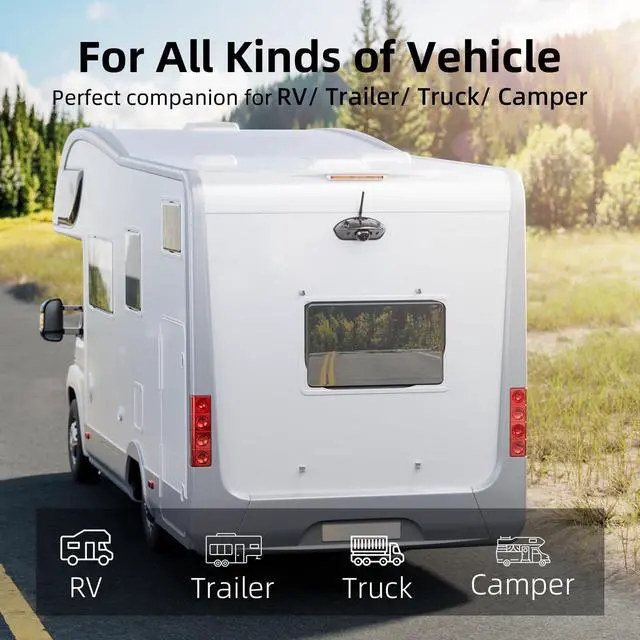 Alt view image 2 of 5 - eRapta RV Backup Camera Wireless System for Furrion with 5-Inch Monitor 1080P, 1 Rear Camera, Wide-View, Video Recording, IR Night Vision, IP69 Waterproof, Plug and Play for Camper -AY5