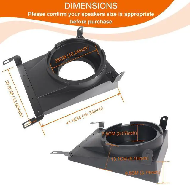 Alt view image 3 of 5 - CUSAUTV 10" Under Seat Speaker Pod Panel for Maverick R, Front Underseat Speaker Enclosures Boxes Pods Mount Compatible with Can Am Maverick R MAX X RS 2024+ Accessories