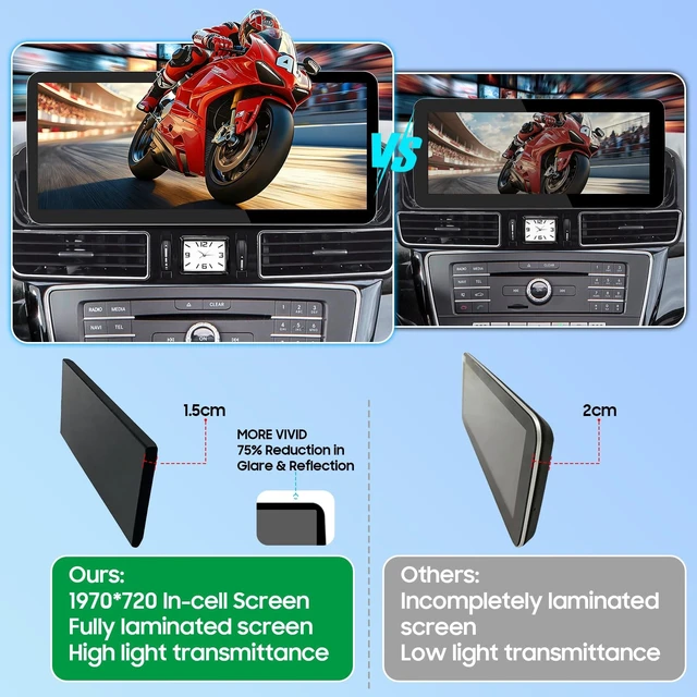 Alt view image 4 of 5 - 12.3Inch Ultra-Narrow Touchscreen Wireless CarPlay Android Auto for Mercedes Benz GLE/GLS with NTG5.0/5.1/5.2 System for 2016-2018 Year, Linux HD Multimedia, OEM System, MirrorLink, Car Radio R