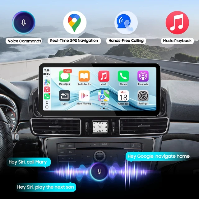 Alt view image 5 of 5 - 12.3Inch Ultra-Narrow Touchscreen Wireless CarPlay Android Auto for Mercedes Benz GLE/GLS with NTG5.0/5.1/5.2 System for 2016-2018 Year, Linux HD Multimedia, OEM System, MirrorLink, Car Radio R