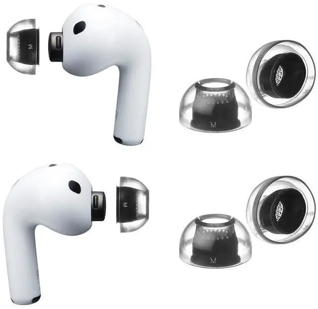 Main image of Crystal for AirPods Pro 3 Ear Tips Replacement, AirPods Pro Ear Tips with Secure Fit, Anti-Slip Grip, Noise Isolation, Premium Silicone, AirPod Pro 3 Accessories (2 Pair, M)